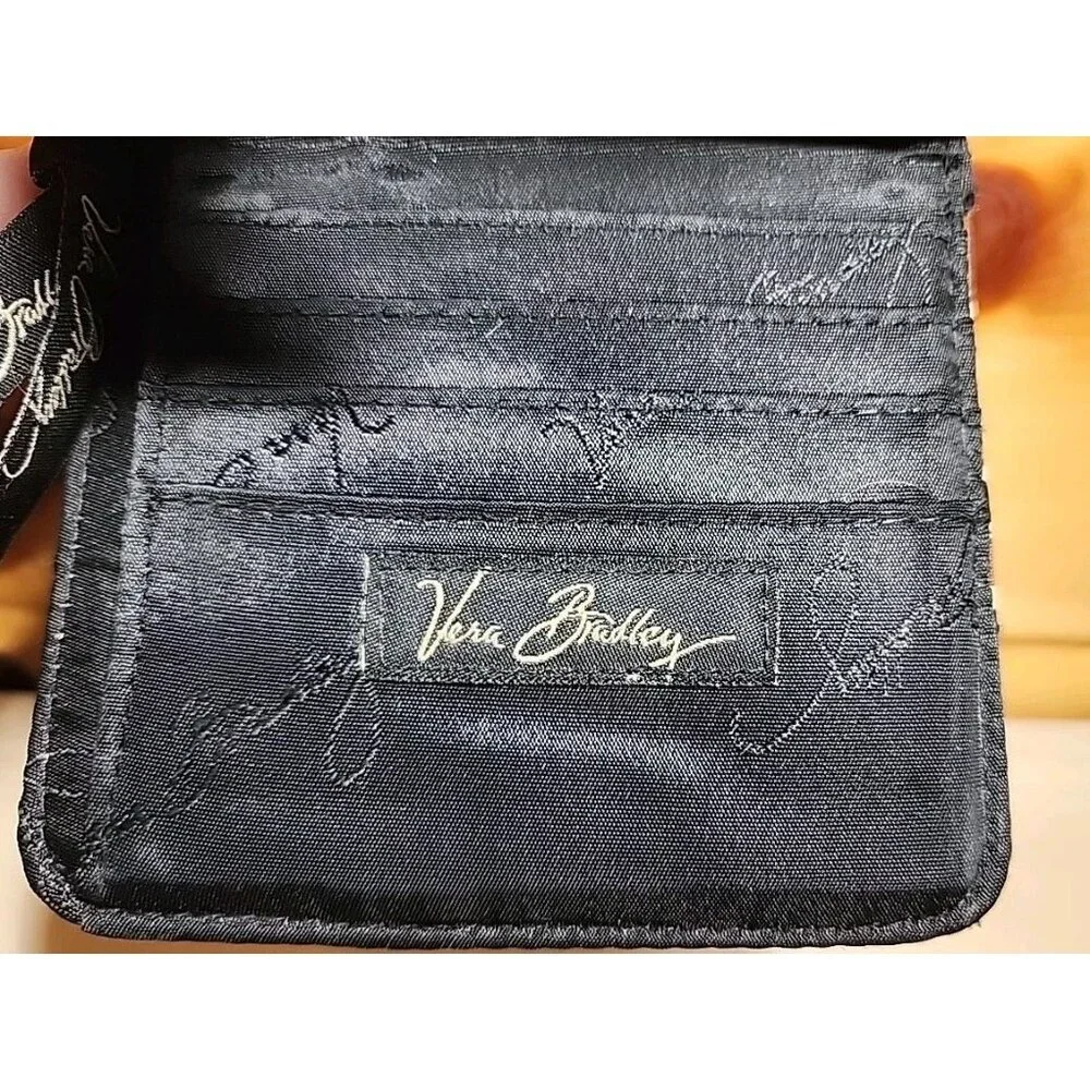 Vera Bradley Caffe Latte Wallet Brown Paisley Zip/Snap Quilted - Picture 6 of 8